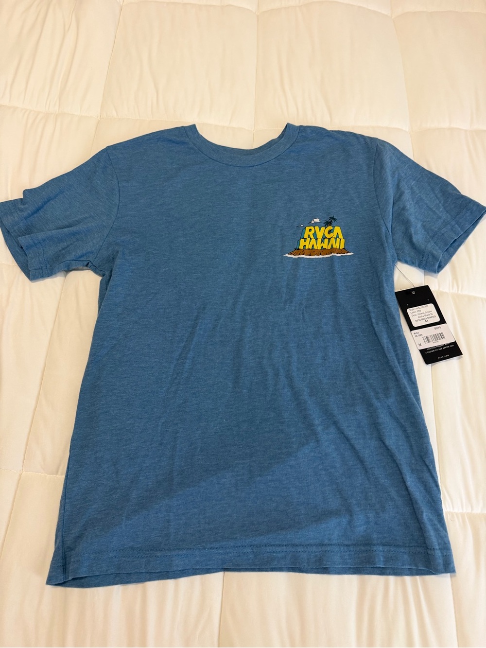 RVCA Hawaii Aloha Blue Short-Sleeve Graphic Crewneck Tee